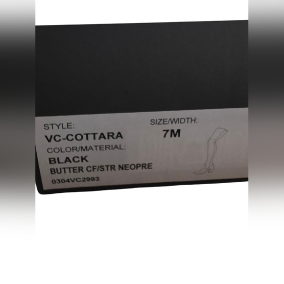 Vince Camuto VC-Cottara OTK Black Boots 7M Neoprene Leather Block Heel - Picture 8 of 12